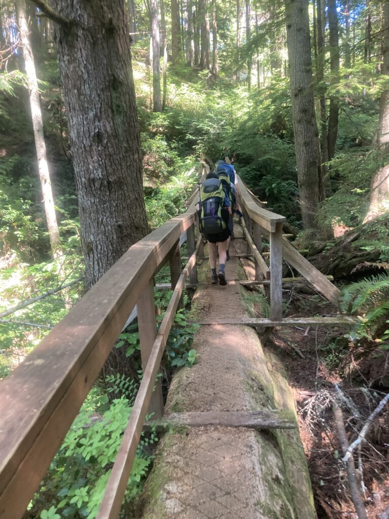 Venturers hiking the Juan de Fuca trail